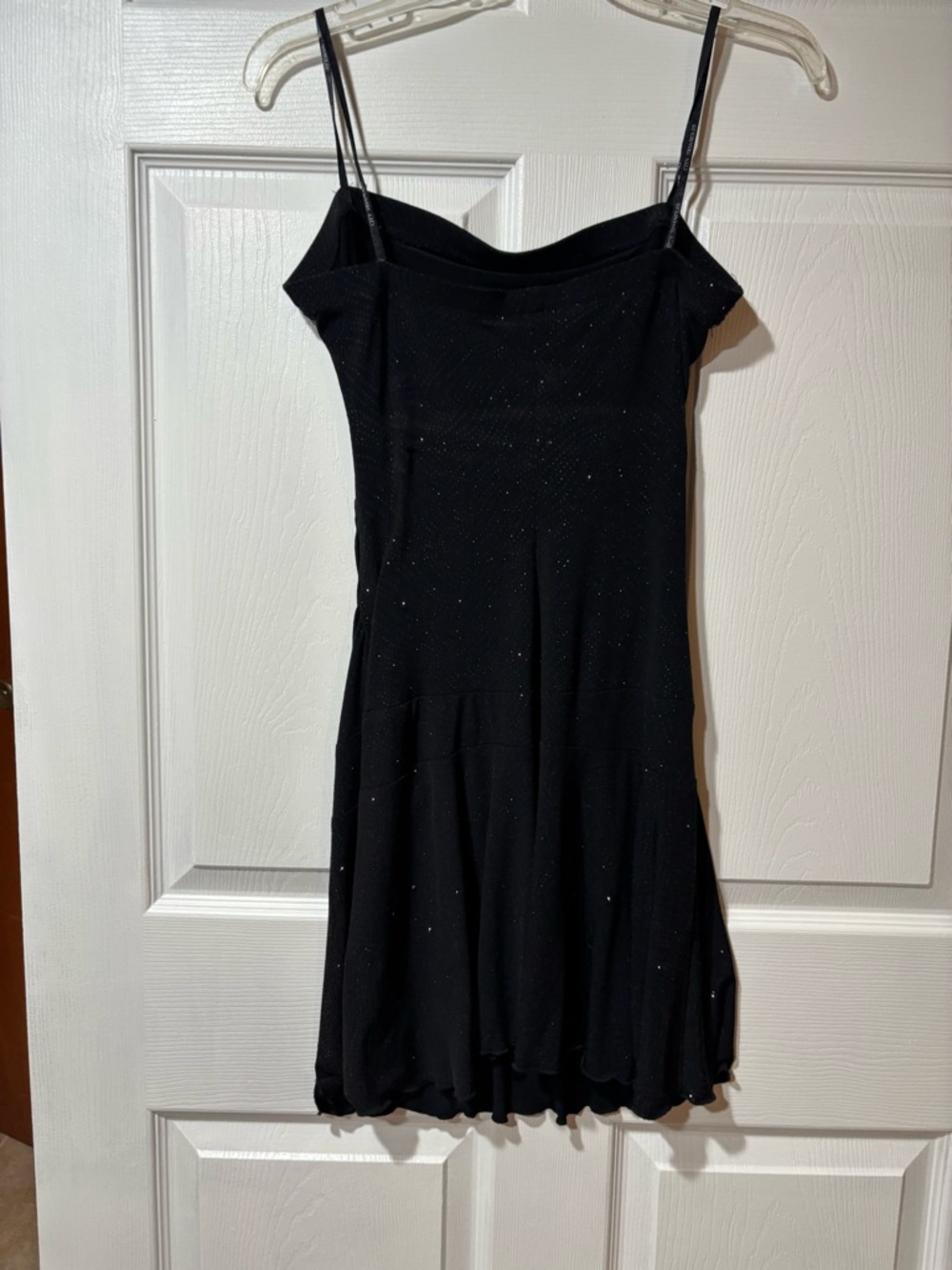 City Triangles Black Sparkle Spaghetti-Strap Mini Dress